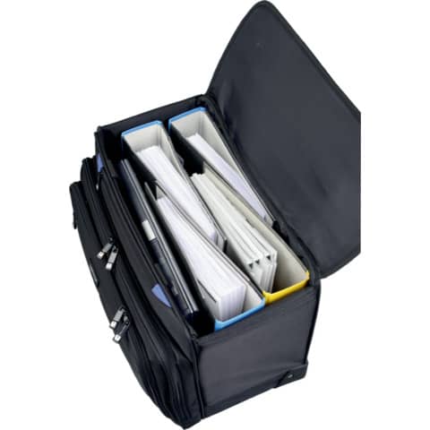 Borsa pilota con trolley Lightpak PIONEER in poliestere 47x27x38 cm nero 46108